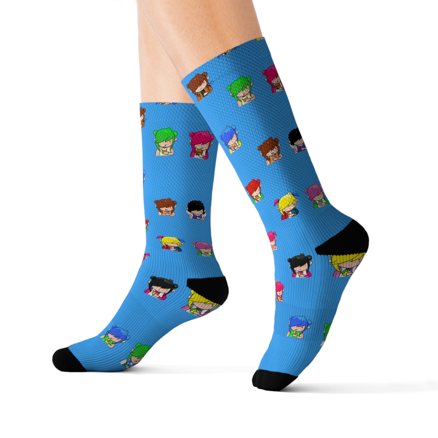 AlphaBetty Blue Sublimation Socks