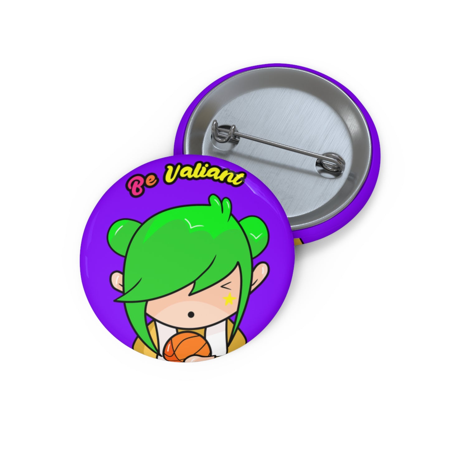 AlphaBetty Be Valiant Pin Buttons