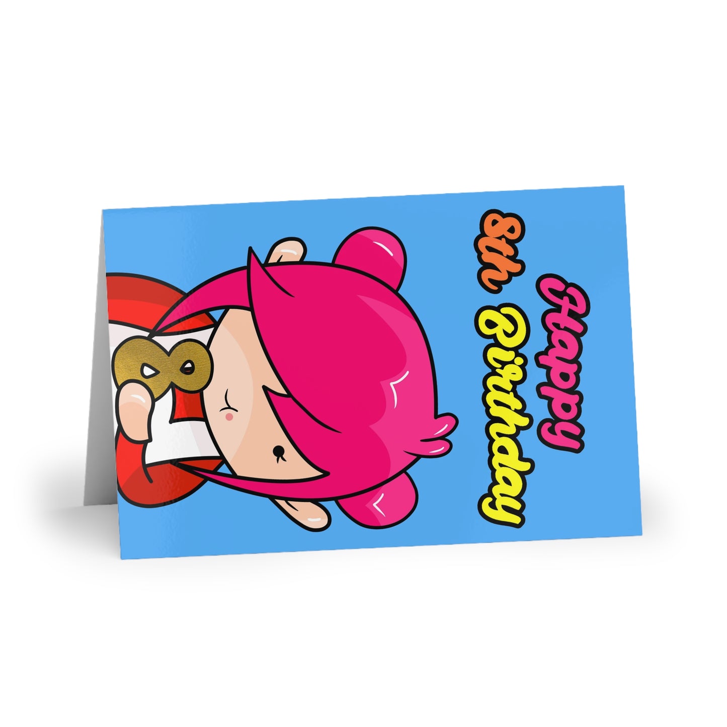 AlphaBetty Happy 8th Birthday Cards (1 or 10-pcs)