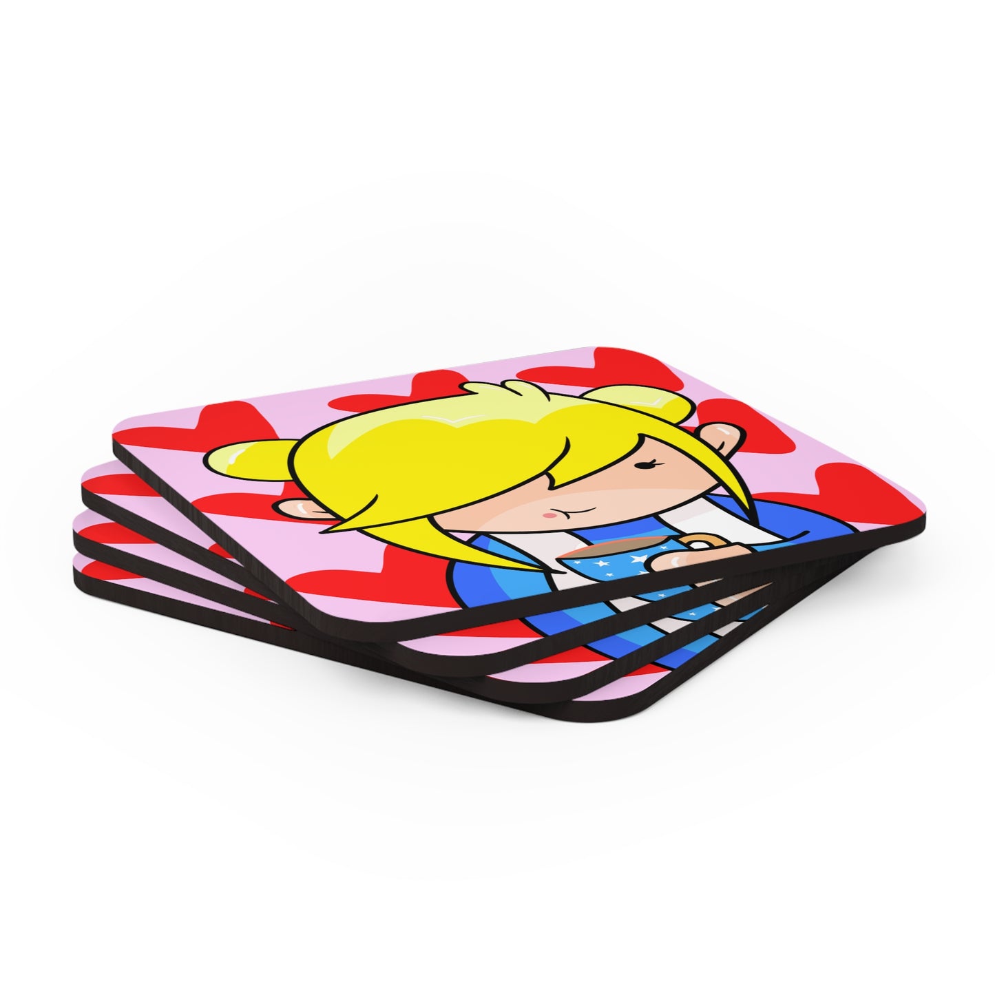 AlphaBetty Corkwood Coaster Set