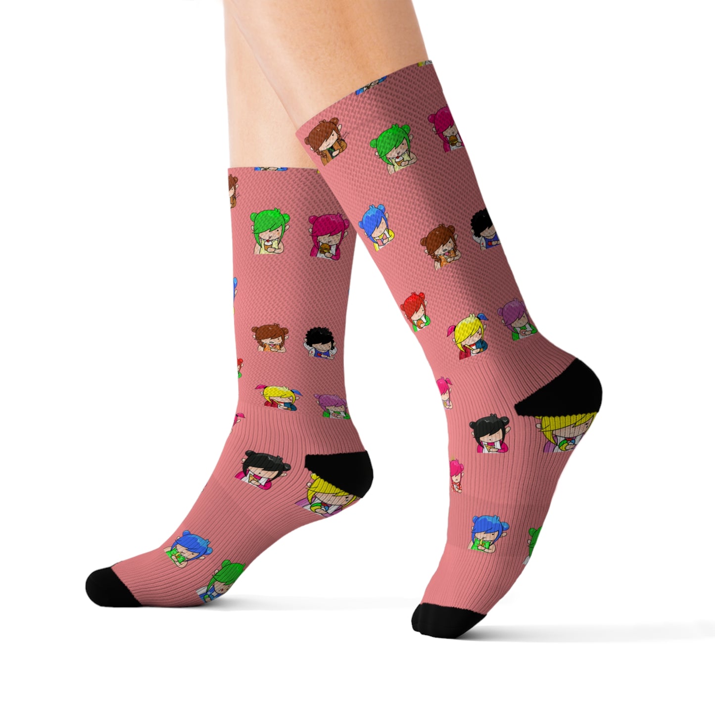 AlphaBetty Pink Sublimation Socks