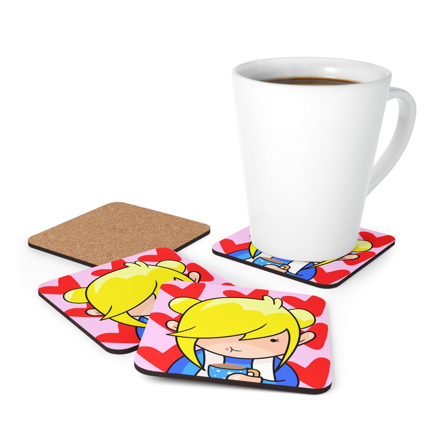 AlphaBetty Corkwood Coaster Set