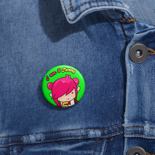 AlphaBetty I am 5 Today Pin Buttons