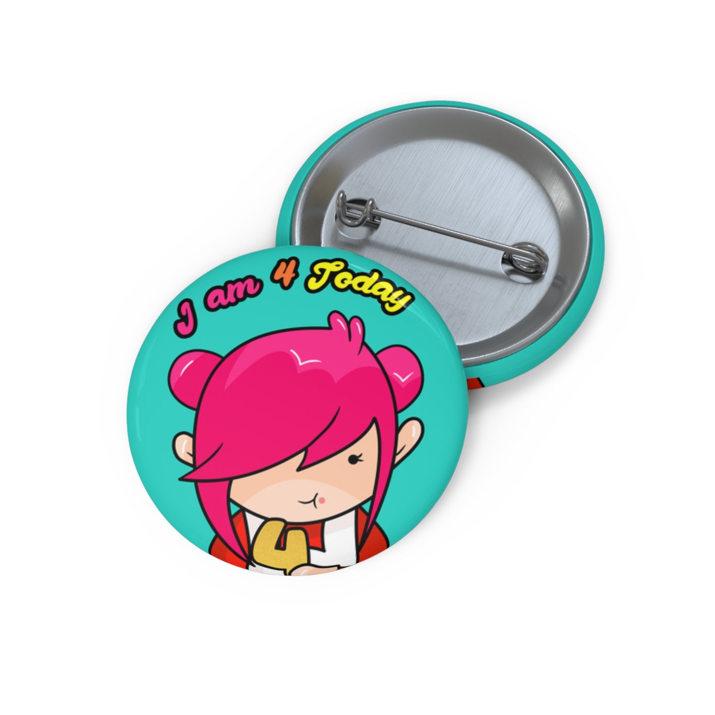AlphaBetty I am 4 Today Pin Buttons