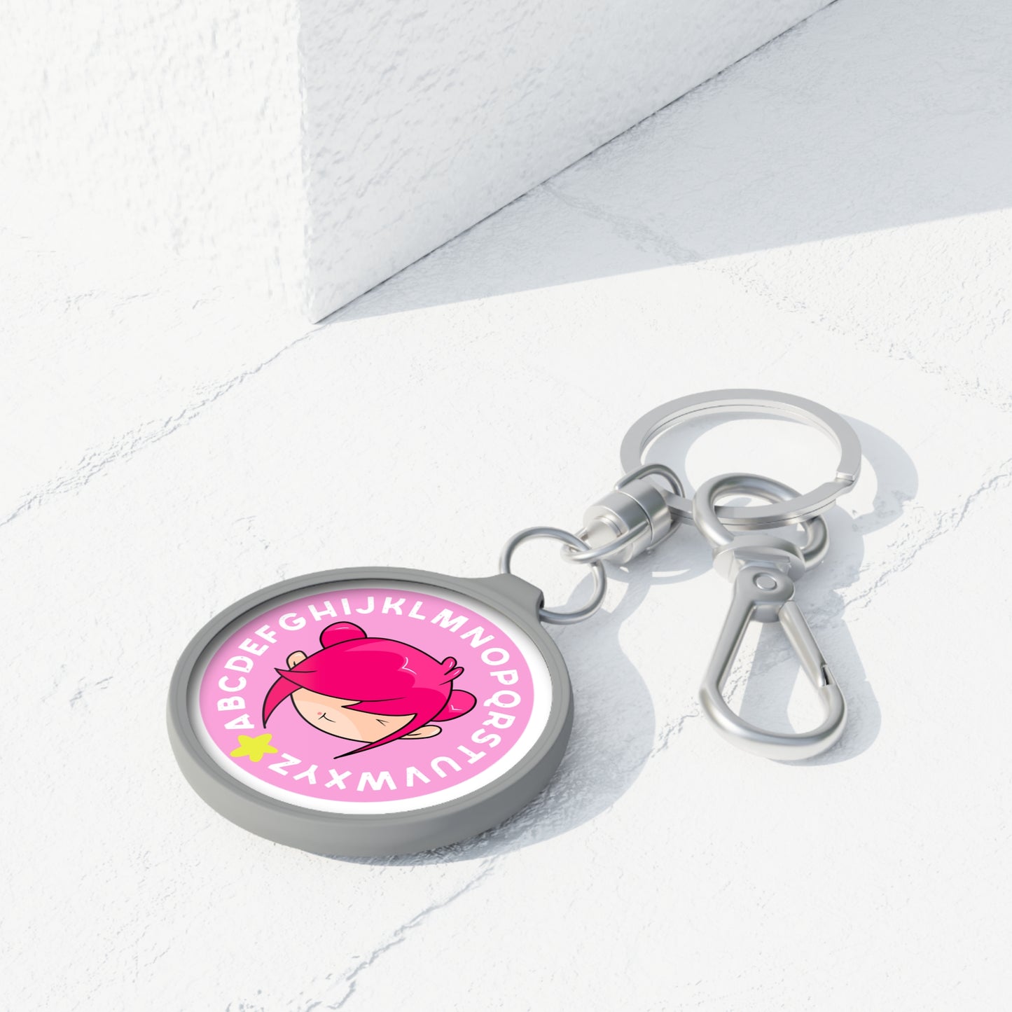 AlphaBetty Pink Keyring Tag