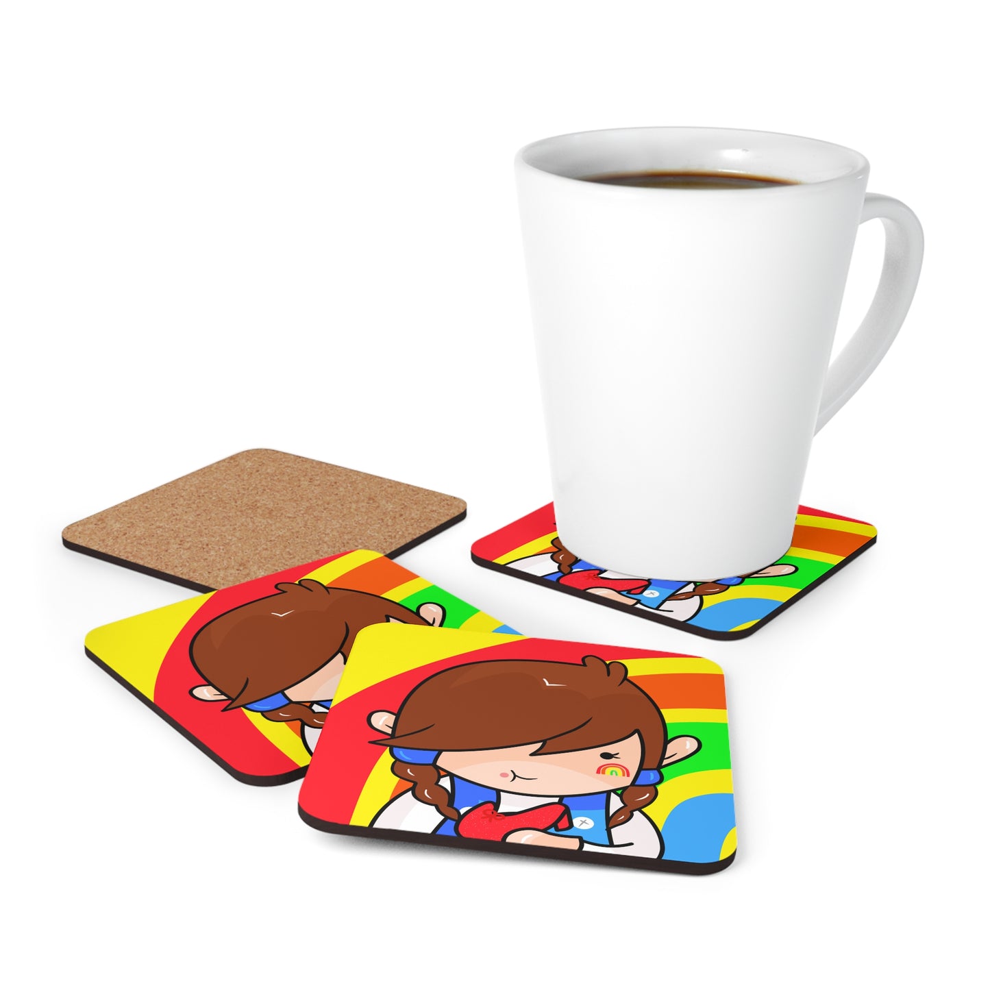 AlphaBetty Corkwood Coaster Set