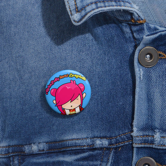 AlphaBetty Loves Spaghetti Pin Buttons