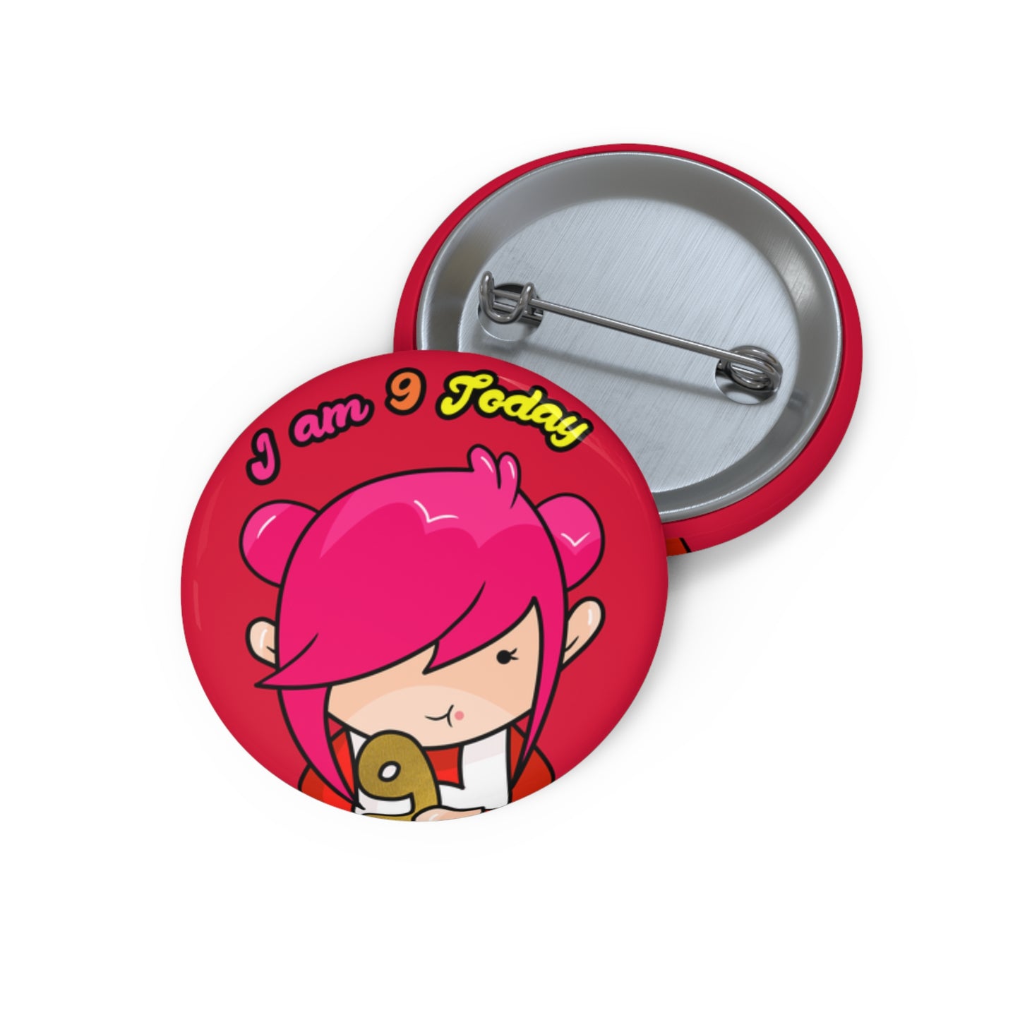 AlphaBetty I am 9 Today Pin Buttons