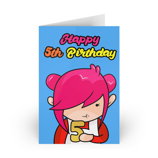AlphaBetty Happy 5th Birthday Cards (1 or 10-pcs)