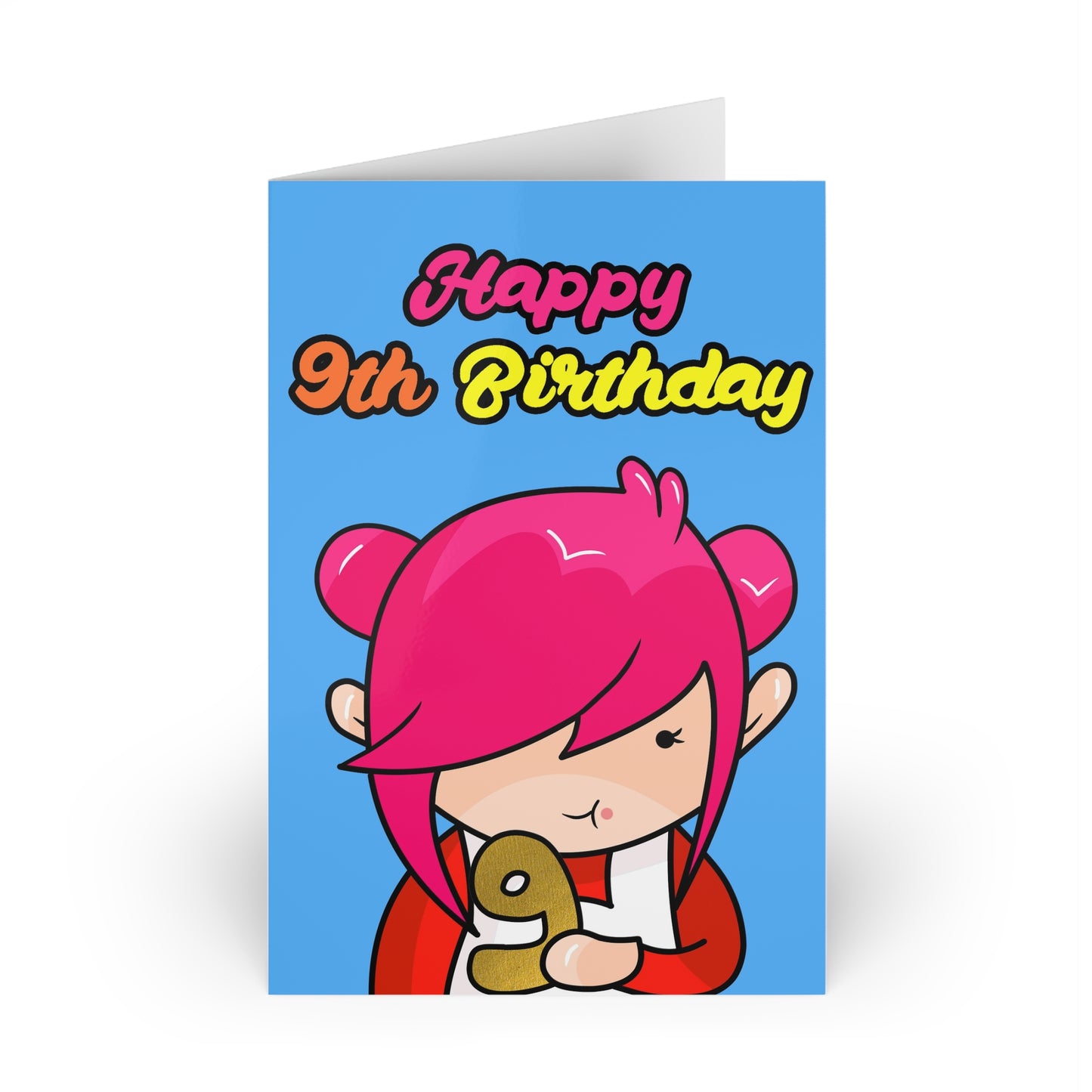 AlphaBetty Happy 9th Birthday Cards (1 or 10-pcs)