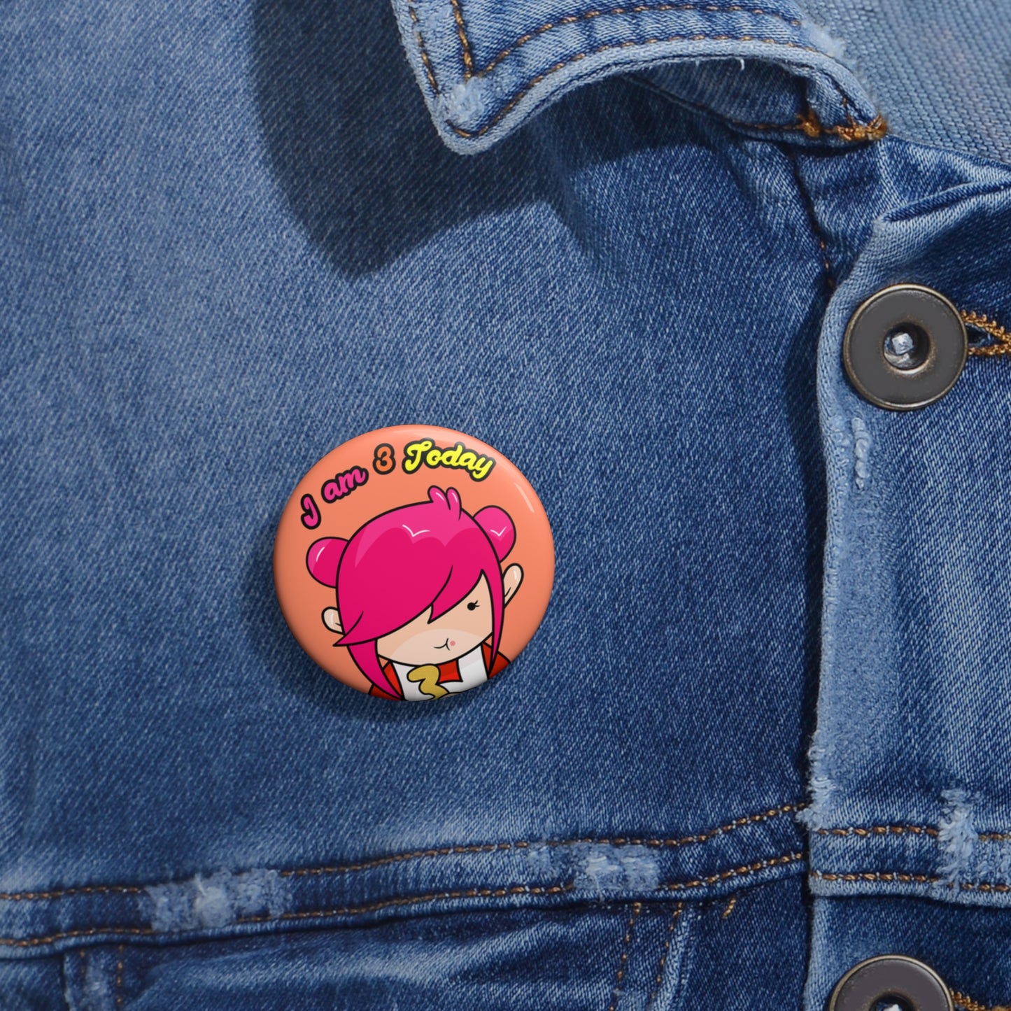 AlphaBetty I am 3 Today Pin Buttons