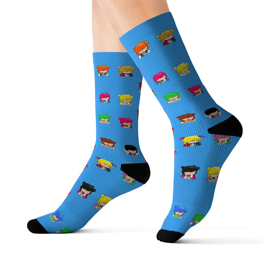 AlphaBetty Blue Sublimation Socks