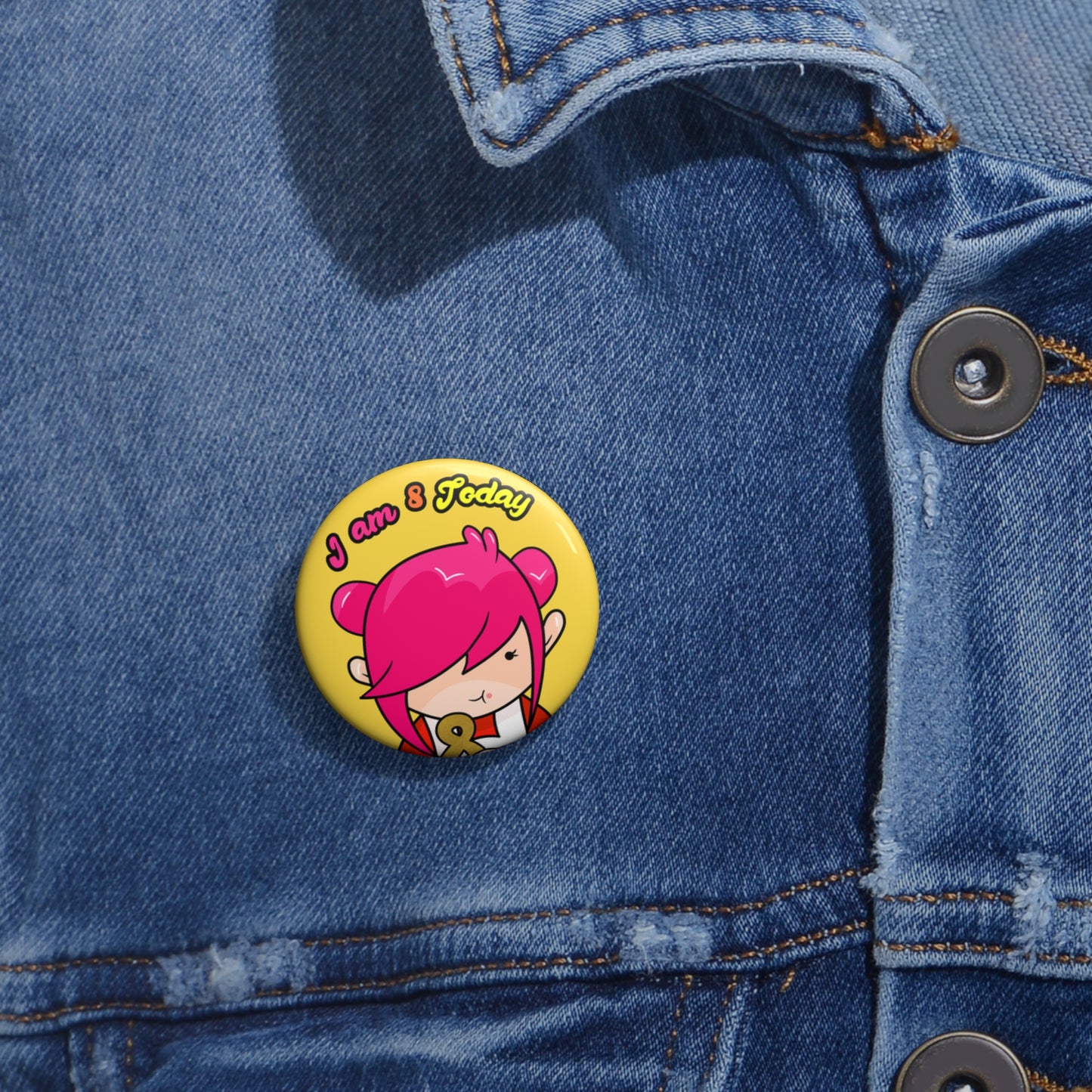 AlphaBetty I am 8 Today Pin Buttons