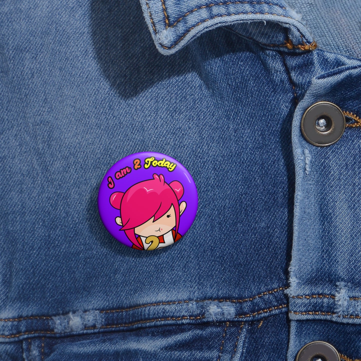 AlphaBetty I am 2 Today Pin Buttons