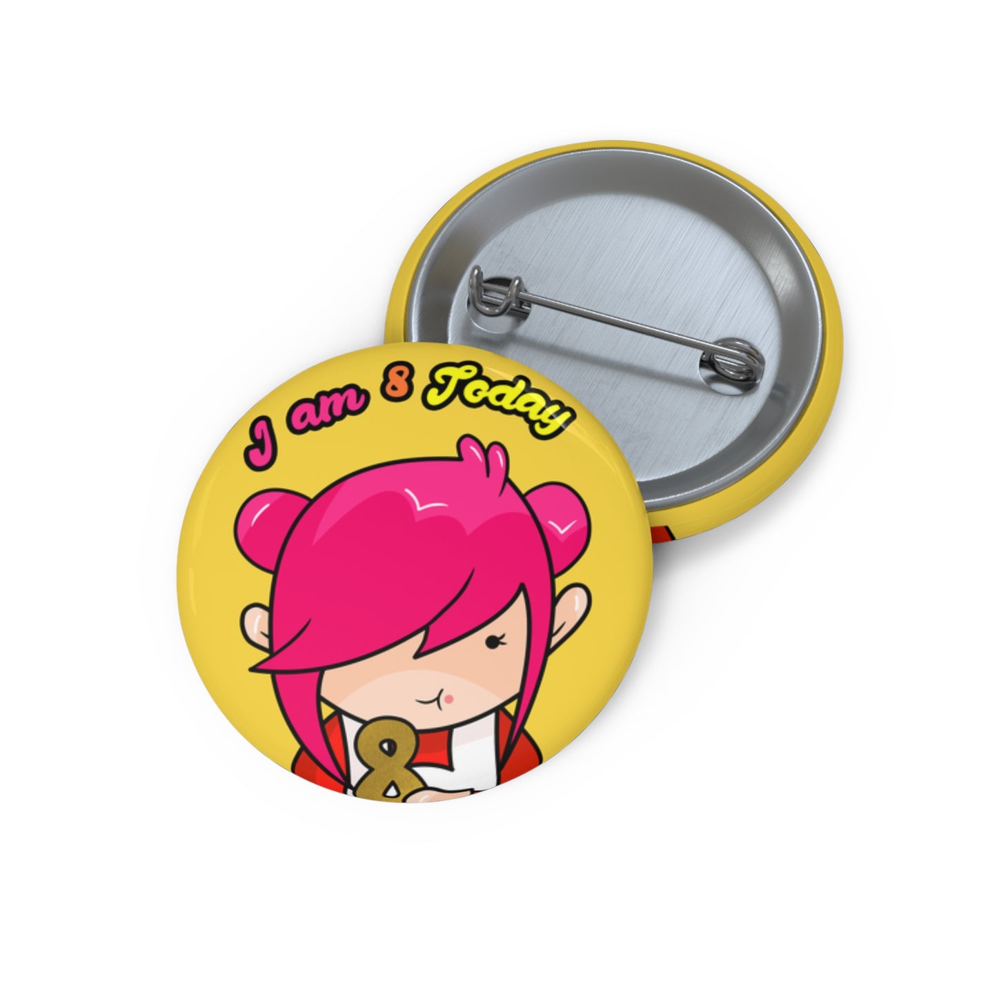 AlphaBetty I am 8 Today Pin Buttons