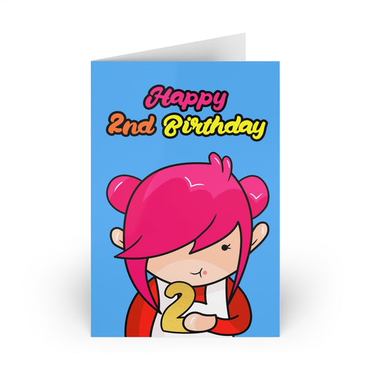 AlphaBetty Happy 2nd Birthday Cards (1 or 10-pcs)