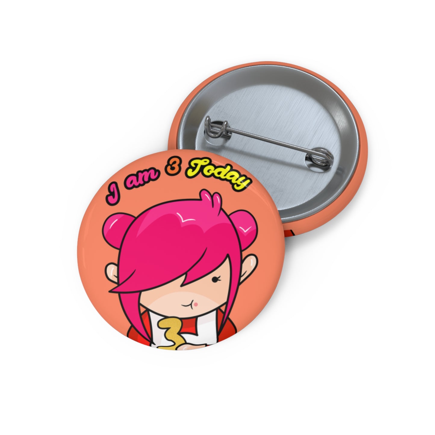 AlphaBetty I am 3 Today Pin Buttons