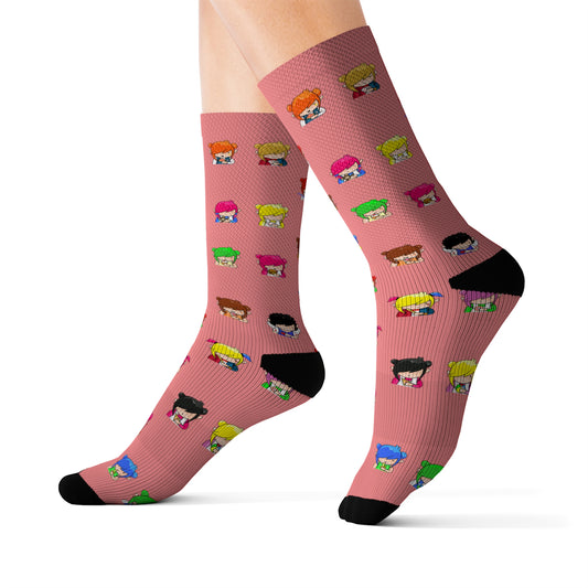 AlphaBetty Pink Sublimation Socks